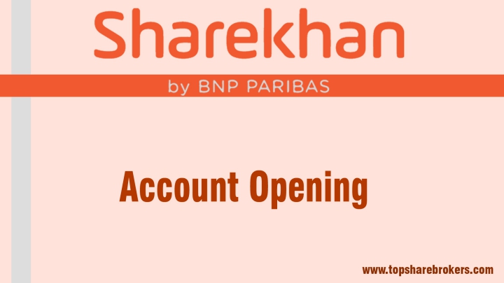 Sharekhan Account Opening