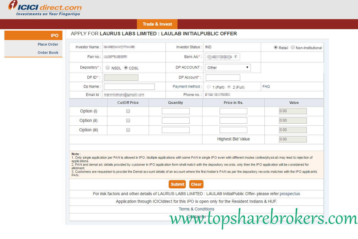 ICICI Bank Online IPO Investment